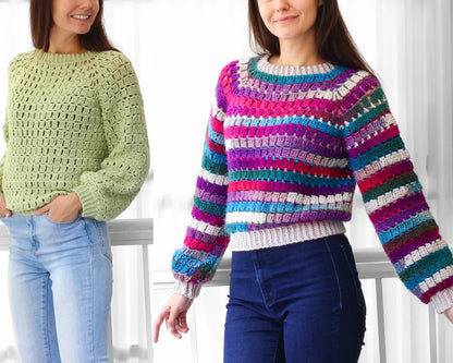 Häkelanleitung Amaya Einfacher - Raglan Sweater – PDF (XS–3XL) - Hakel Liebe