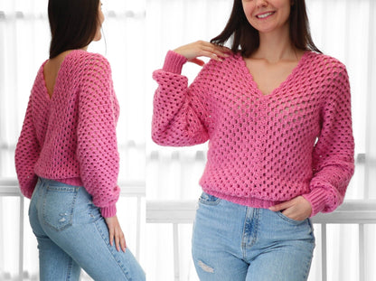 Häkelanleitung MILLIE Granny Pullover – PDF (XS–3XL) - Hakel Liebe