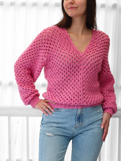 Häkelanleitung MILLIE Granny Pullover – PDF (XS–3XL) - Hakel Liebe
